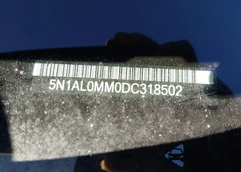 2013 Infiniti Jx35 z USA, uszkodzony, nr VIN 5N1AL0MM0DC318502